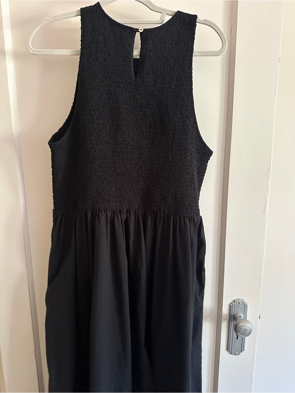 XL Madewell Black melody smocked midi dress - Picture 5 of 6
